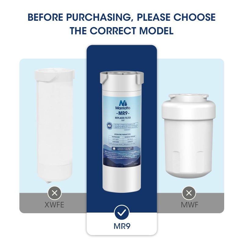 MARRIOTTO XWF Water Filter Replacement for GE XWF Refrigerator Water Filter, 3 Pack (Not XWFE) - Image 2